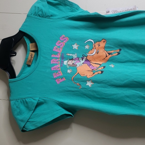 Wrangler Short Sleeve Graphic Design Tee Large (10) Girls - Picture 3 of 5